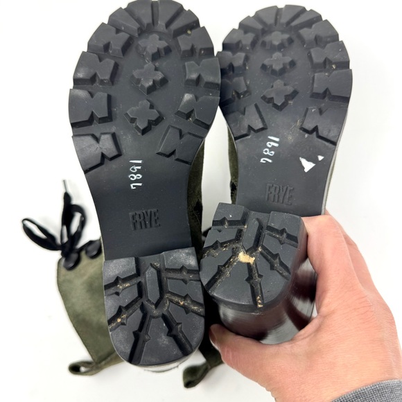 Frye Myra Lug Combat Boot in Olive Green - Picture 5 of 12